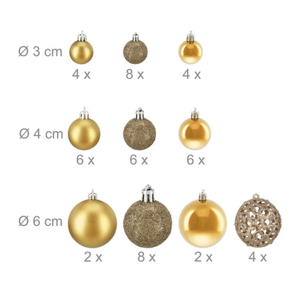 Christmas tree balls in a set of 50