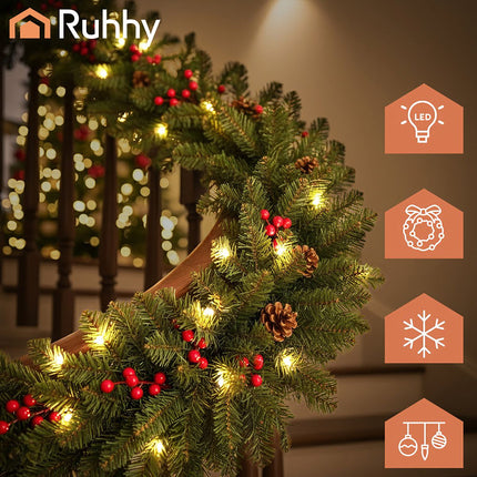 Christmas tree garland 2.7m HQ with Ruhhy 22325 lights