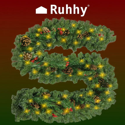 Christmas tree garland 2.7m with Ruhhy 22322 LED lights