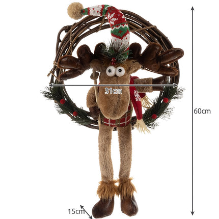 Christmas wreath on the door - reindeer Ruhhy 22316