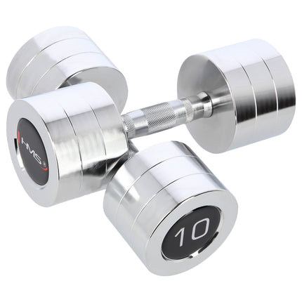 Chrome Dumbbell Set, 2 Pieces, 10 kg Total