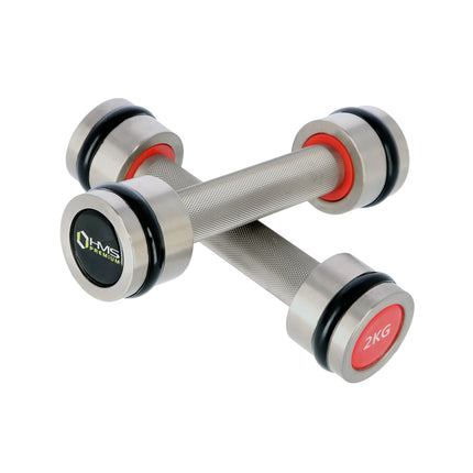 Chromed Dumbbell Set, 2 x 2 kg, HMS Premium
