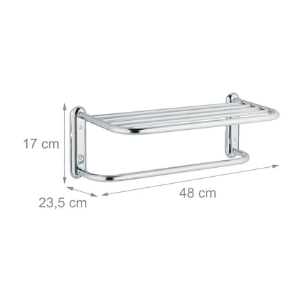 Chrome-plated towel rail for the wall