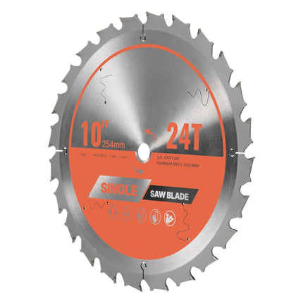 Circular Saw Blade, 10 Inch 24T, 5/8 Inch Arbor, Wood
