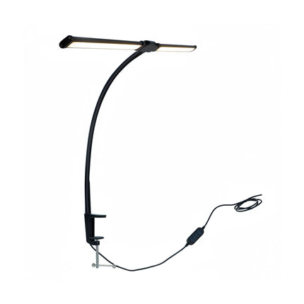 Clamp-On LED Desk Lamp, 61cm Dual Head USB Dimmable