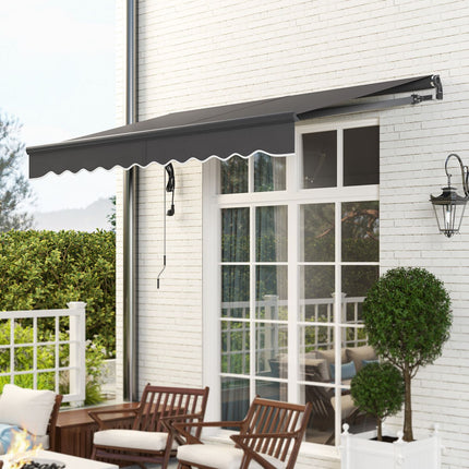 Tension awning with hand crank, UV 30+, 300cm, dark grey