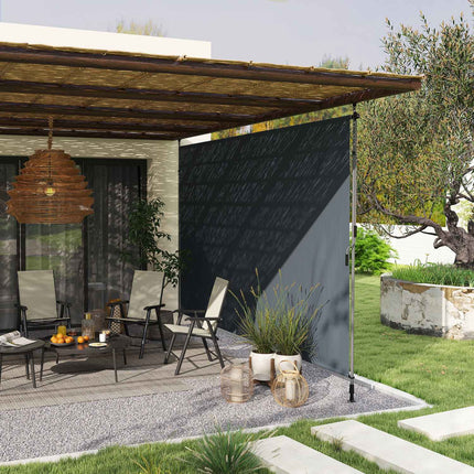 Height-adjustable clamp awning, UV-resistant, 400 cm wide