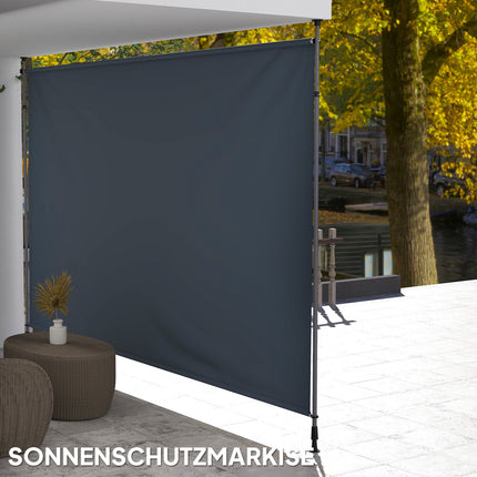 Height-adjustable clamp awning, UV-resistant, 400 cm wide