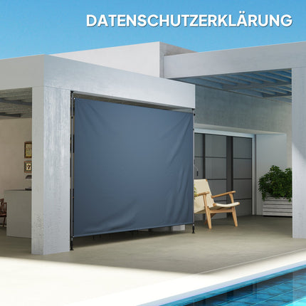 Height-adjustable clamp awning, UV-resistant, 400 cm wide