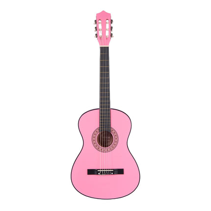 Classical Guitar Starter Kit, 38 Inch, Nylon Strings, Pink