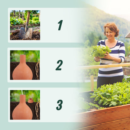 Clay Olla Irrigation Pot 3.5L – Water-Saving Solution