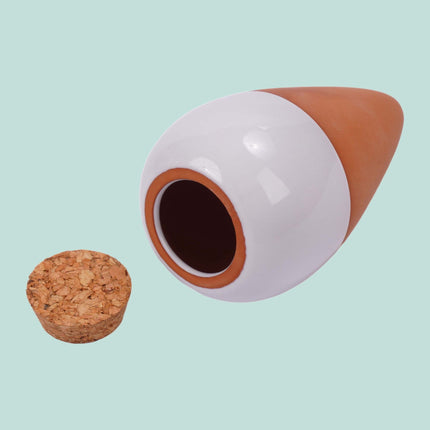 Clay Watering Cones with Lids, 350ml, Set of 2, White