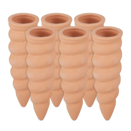 Clay watering cone, set of 6