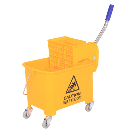 Mobile cleaning trolley – 20L, two chambers, yellow