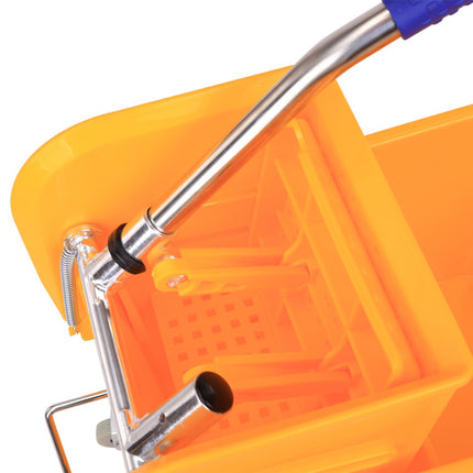 Mobile cleaning trolley – 20L, two chambers, yellow