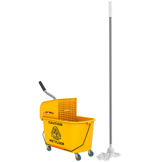 Wózek czyszczący z kółkami, pojemność 20 l, żółty