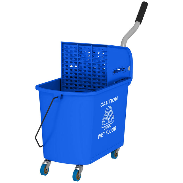 Wózek do czyszczenia Wiadro do mycia gospodarstwa domowego 20 l z wirówką i separatorem do czystej brudnej wody Niebieski 60 dł. x 27 szer. x 70,5 wys. cm