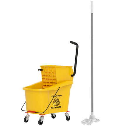 Cleaning trolley with 36L bucket and mop for building
