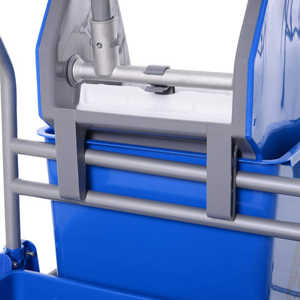 25L blue mobile cleaning cart with mop wringer