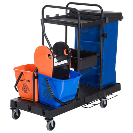 Cleaning trolley with 4 wheels - 111x63.3x103cm, Multicolor