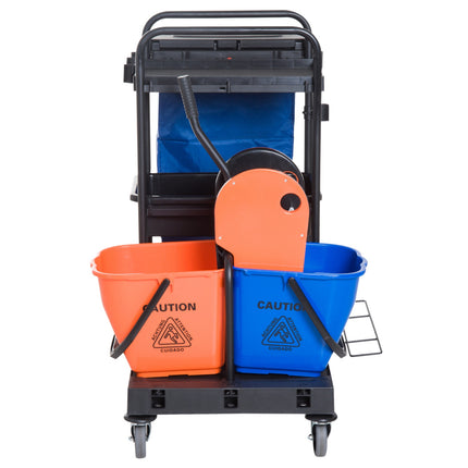 Cleaning trolley with 4 wheels - 111x63.3x103cm, Multicolor