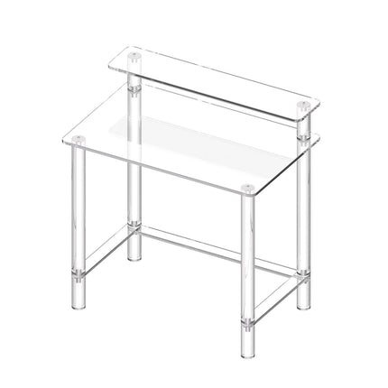 Clear Acrylic Desk, 2-Tier Monitor Stand, 50x80x88 cm