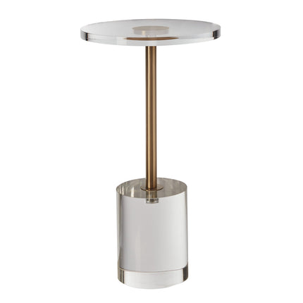 Clear Acrylic End Table, Round 11.9 in, 21.4 in High