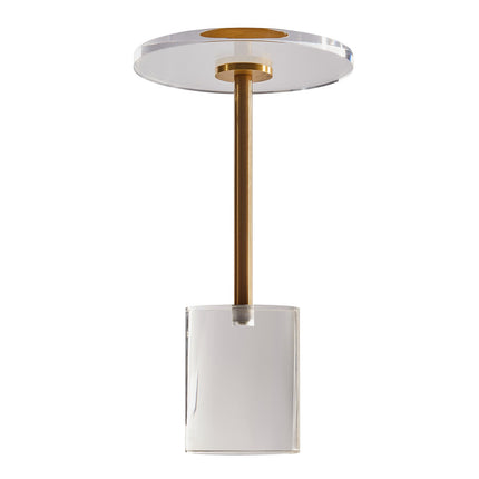Clear Acrylic End Table, Round 11.9 in, 21.4 in High