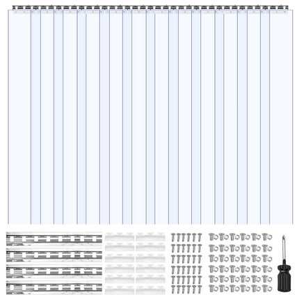 Clear PVC Strip Curtain 72 x 84 in, 2 mm, 12 Strips