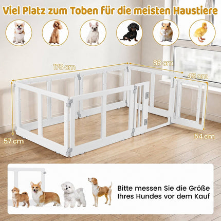 Clear Plastic Dog Playpen with Secure Locking Door, 6 Panels