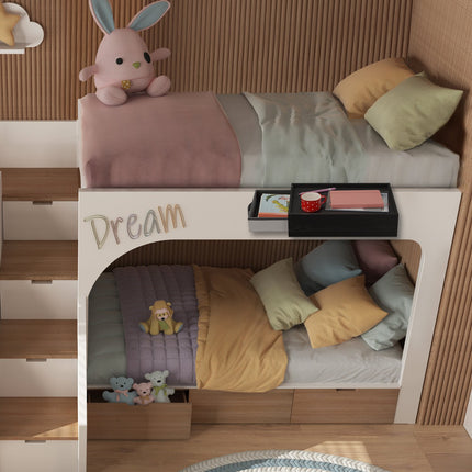 Clip-On Bamboo Bedside Shelf with Drawer for Small Spaces