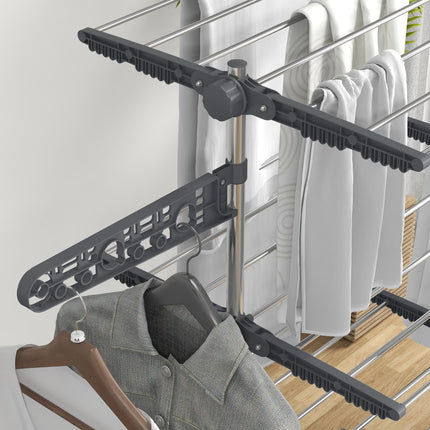 Steel clothes airer, folding wing dryer tower with wheels