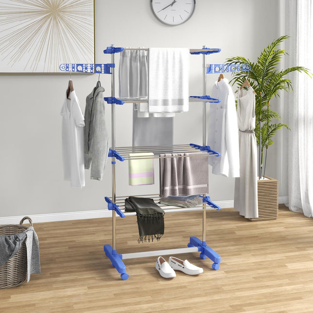 Steel Clothes Airer Tower, wheel dryer with folding wings