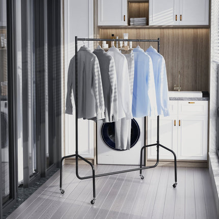 Mobile clothes rack with wheels - 120x60x170cm, space-saving
