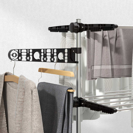 Clothes airer with wheels, folding wings - steel, 142 x 55 x 172 cm