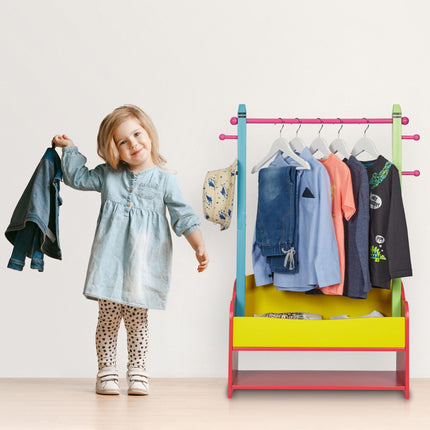 Clothes hanger for children with shelves