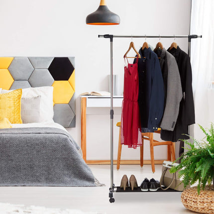 Clothes hanger on wheels