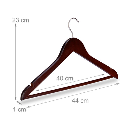 Clothes hangers with trouser bar, set of 20