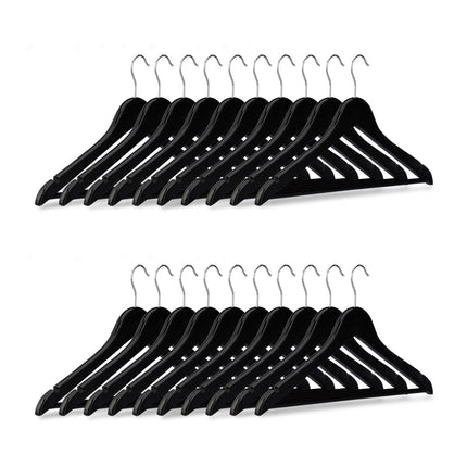 Clothes hangers with trouser bar, set of 20