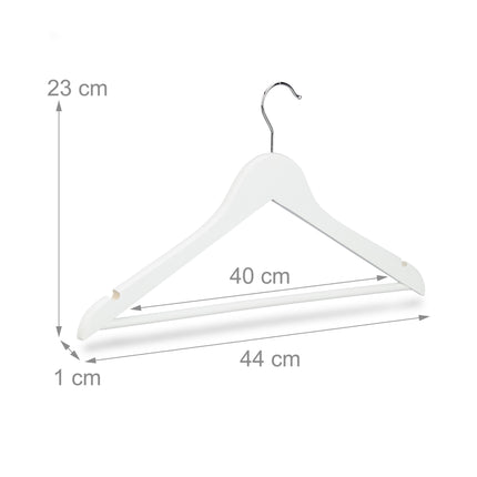 Clothes hangers with trouser bar, set of 20
