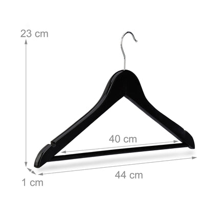 Clothes hangers with trouser bar, set of 20