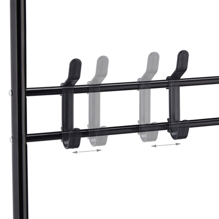 Clothes hanger with 2 shoe shelves