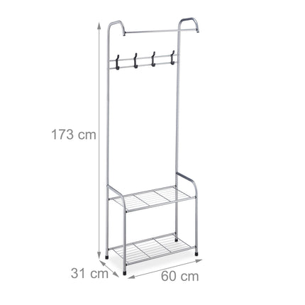 Clothes hanger with 2 shoe shelves