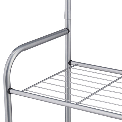 Clothes hanger with 2 shoe shelves