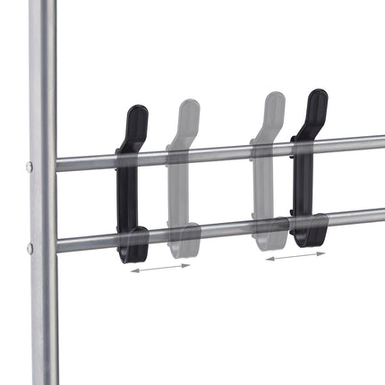 Clothes hanger with 2 shoe shelves