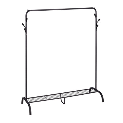 Clothes hanger with shelf and hooks