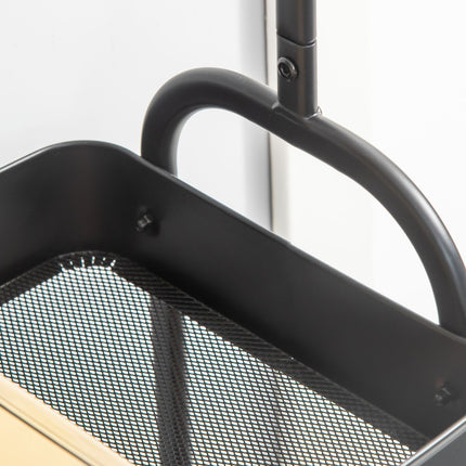 Steel Clothes & shoe rack on wheels, 16 kg capacity, black