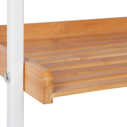 Clothes rack on wheels with 2 shelves