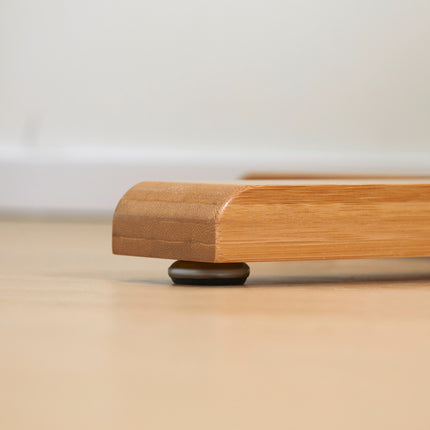 Bamboo coat hanger with 8 hooks, natural finish, 49.5x178 cm