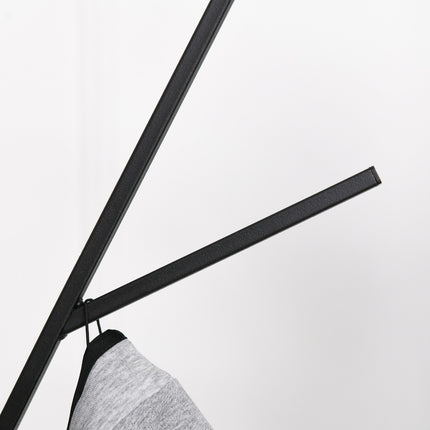 Clothes rack in brown metal with shelf - 8 hooks, 45x45x180cm